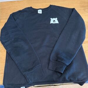 Black Crewneck Sweatshirt with Bear Logo - Unbranded